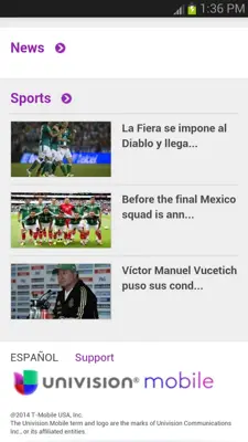 Univision Mobile android App screenshot 0